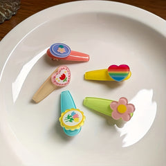 Baby Girls Cartoon Heart Cherry Hair Clips Summer Hair Accessories