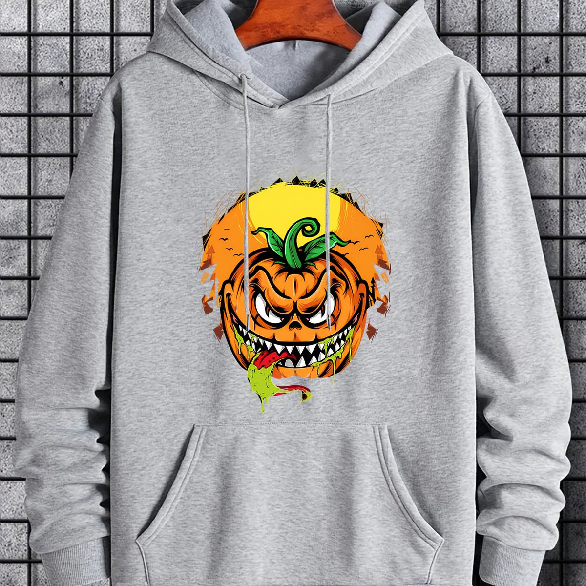 Men's Pumpkin Graphic Hoodie Active Drawstring Hooded Sweatshirt