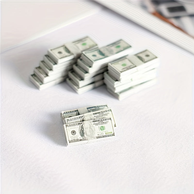10pcs Mini 100 Bills Kids Toy Gift 1 12 Dollhouse Accessories