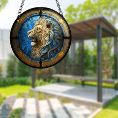 Roaring Lion Round Window Sun Catcher Acrylic Ornament