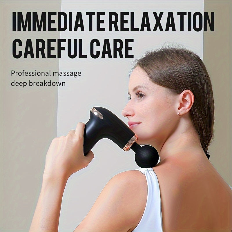 Mini Massage Gun Portable Handheld Muscle Massager with 4 Heads