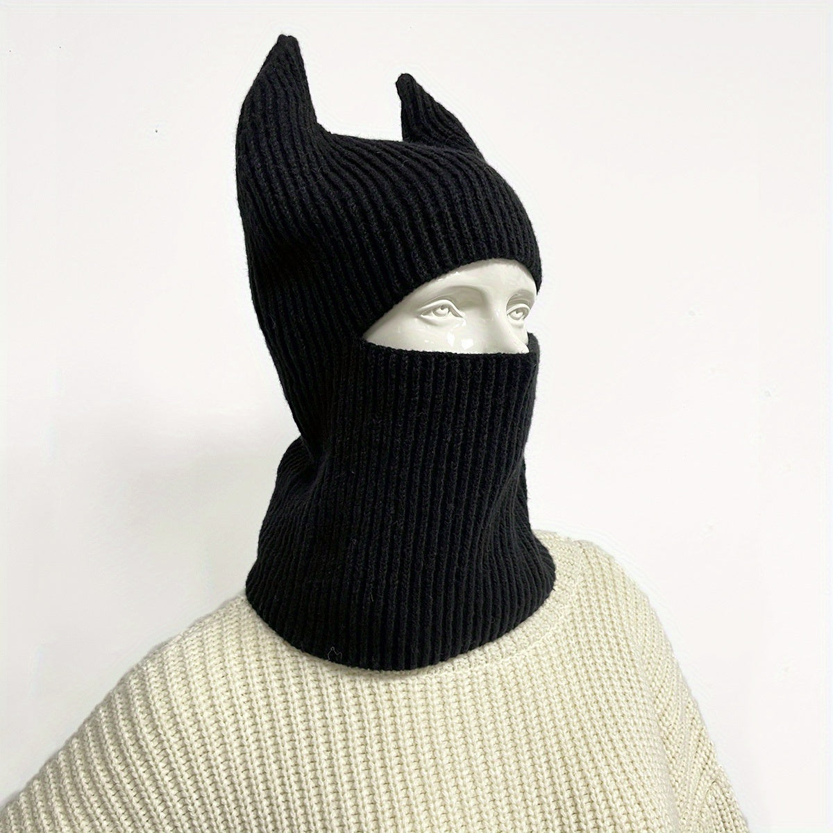 Unisex Rabbit Ear Hat Knitted Woolen Hat 3D Animal