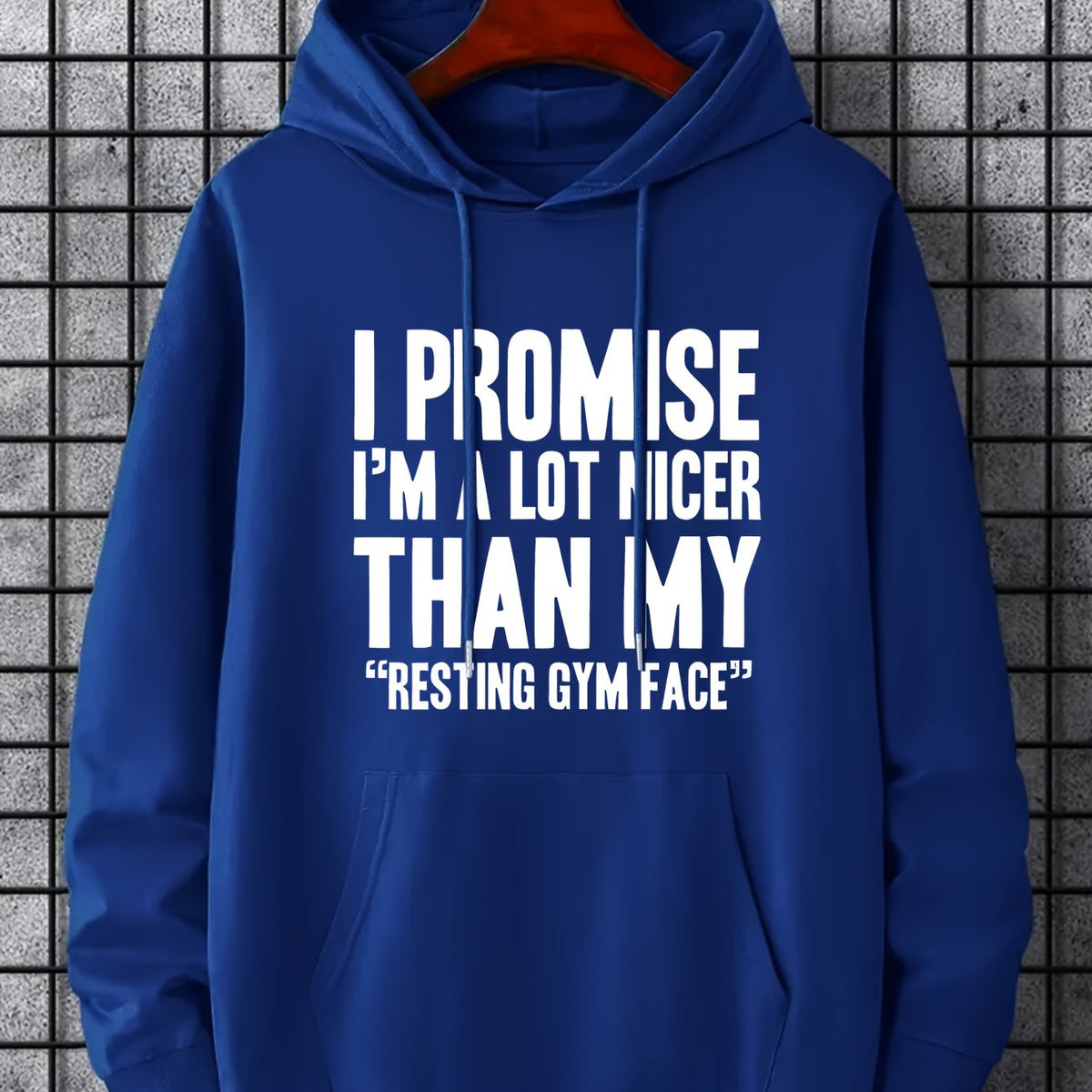 Men's Letter Print Hoodie Casual Sweatshirt for Outdoor Activities