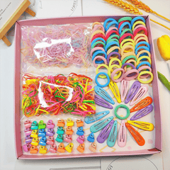 895PCS Girls Hair Accessories Set High Elasticity Hair Bands Ponytail Ropes