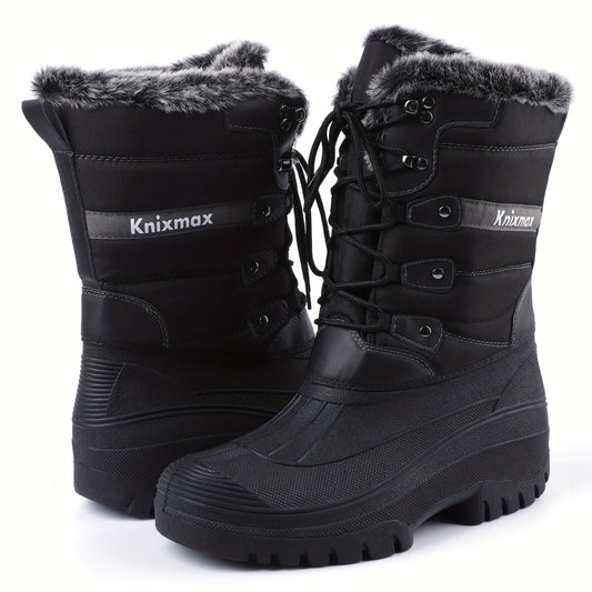 Women's Mid Calf Waterproof Snow Boots Faux Fur Lined