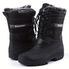 Women's Mid Calf Waterproof Snow Boots Faux Fur Lined