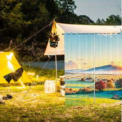 Sunshine Farm Village Pattern Curtain Window Outdoor Blocking Tapestry