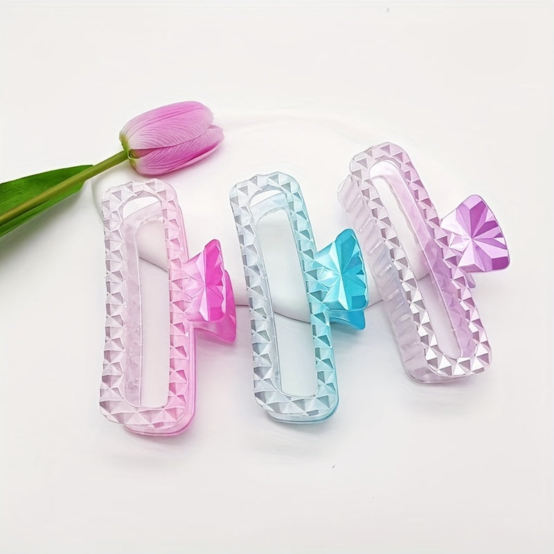 3pcs Gradient Hollow Hair Clip for Girls Kids