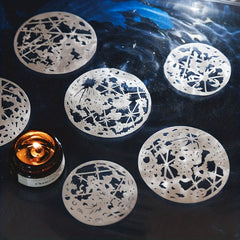 10pcs Retro Hollow Moon Phase Paper for Landscaping, 10x4x2In, 13x5x1In