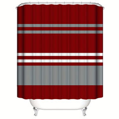 Modern Striped Shower Curtain Set with Non-slip Floor Mat