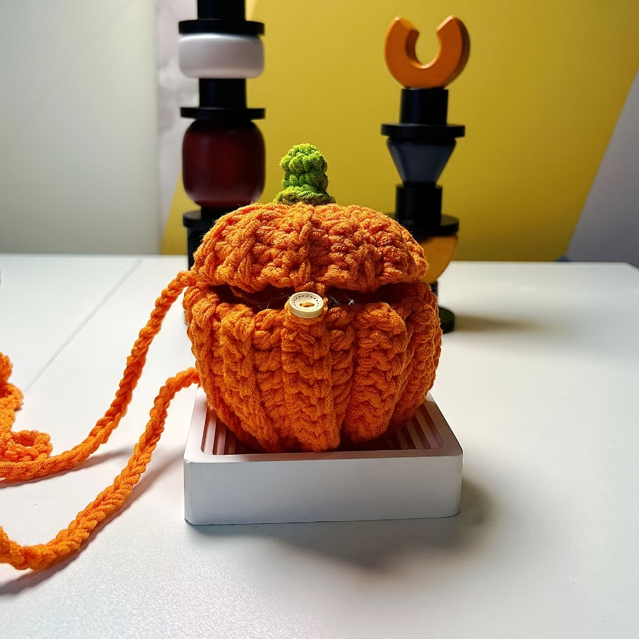 Kids Pumpkin Crochet Bag Small Coin Purse For Halloween