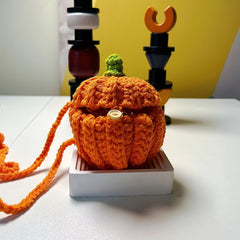 Kids Pumpkin Crochet Bag Small Coin Purse For Halloween
