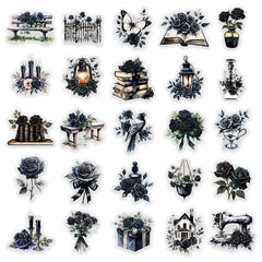 GOTHIC Dark Castle Rose Transfer Paper 50pcs for Journals Bottles DIY C