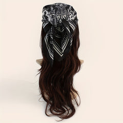Paisley Print Square Scarf Silk Shawl Bandana Head Wraps Neckerchief