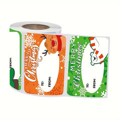 250 Sheets Roll Stickers Christmas Decoration Gift Series Self-adhesive