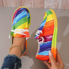 Women's Colorful Canvas Shoes Casual Lace Up Low Top Sneakers