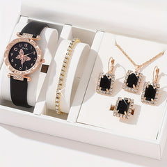 Butterfly Quartz Watch & Jewelry Set for Girls