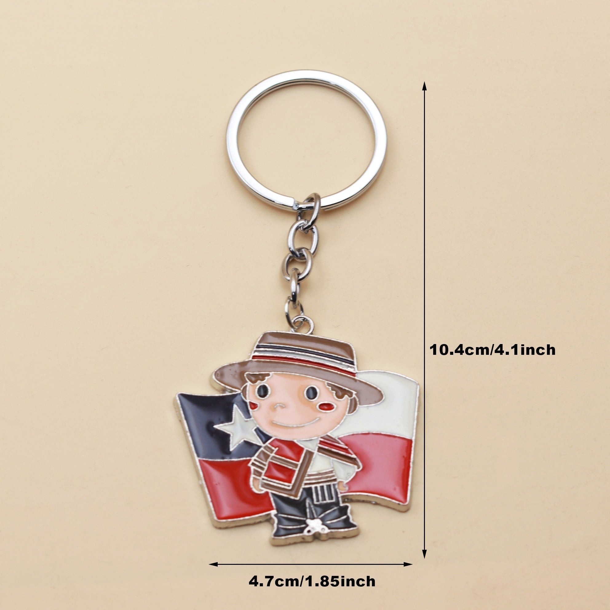 Cartoon Cowboy Keychain Enamel Alloy Backpack Ornament Key Holder