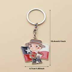 Cartoon Cowboy Keychain Enamel Alloy Backpack Ornament Key Holder