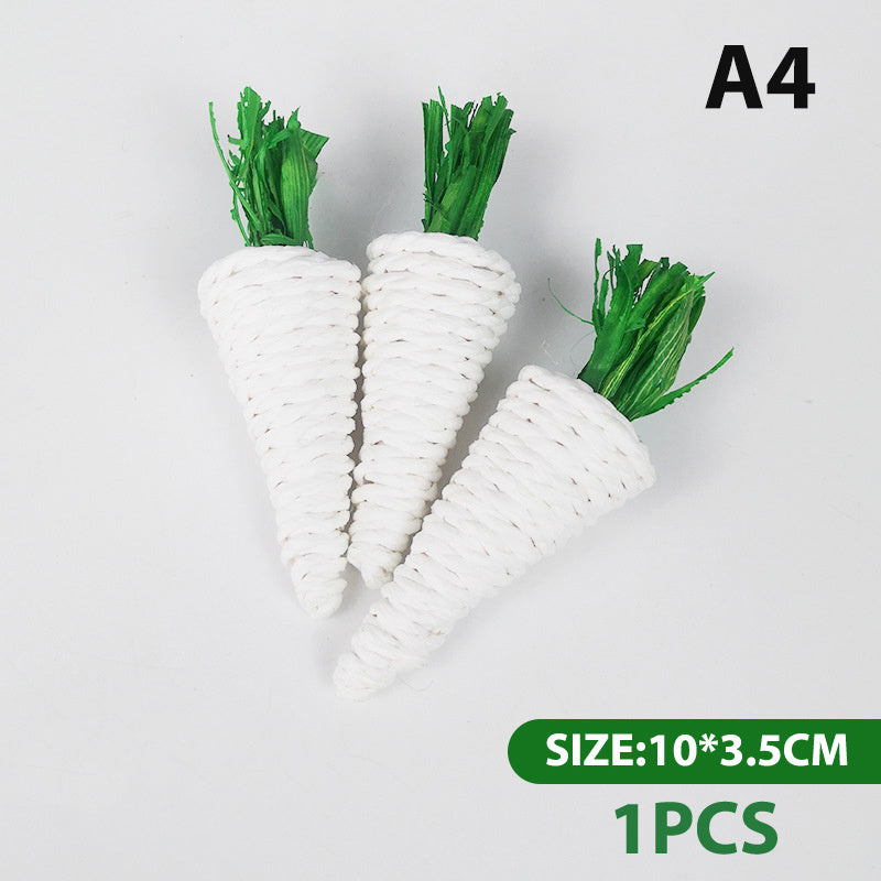 Braided Carrot Chew Toy for Hamsters and Rabbits