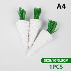 Braided Carrot Chew Toy for Hamsters and Rabbits