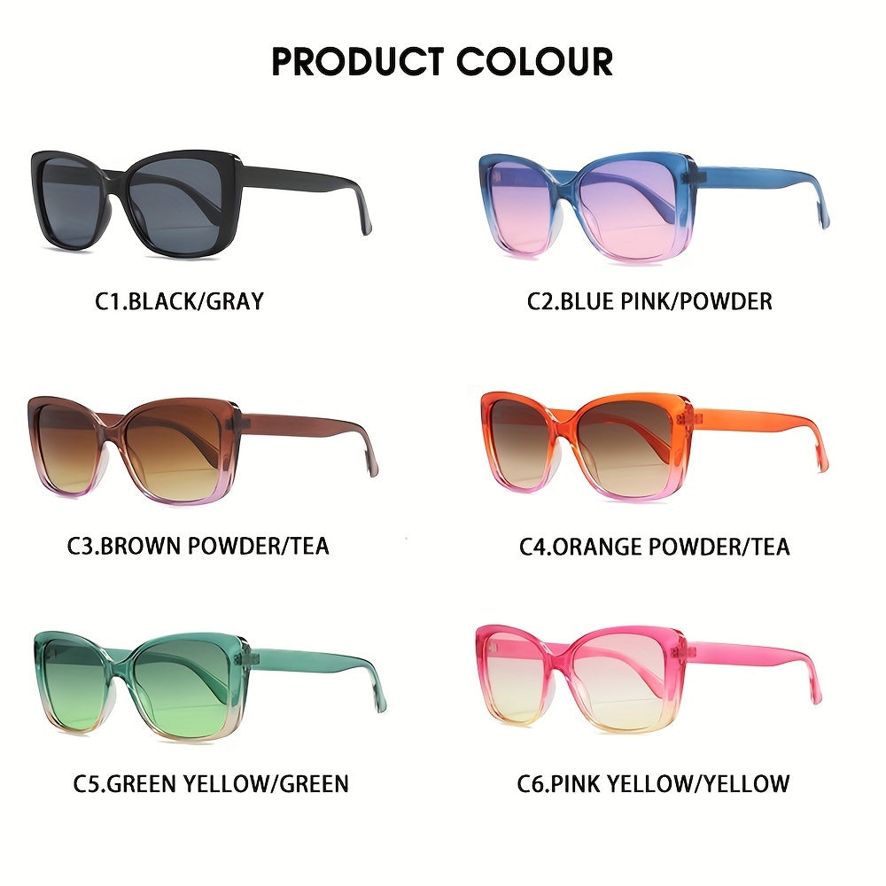 Large Frame Cat Eye Sunglasses Gradient Women Shades Polarized Eyewear