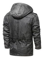 Men's Drawstring Waist PU Leather Jacket