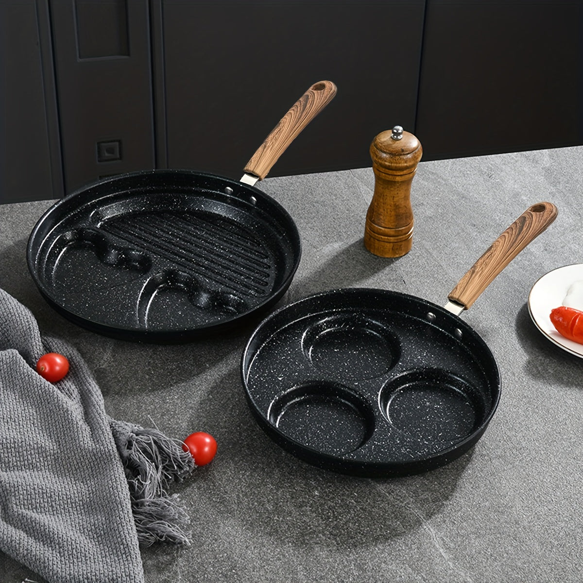 Breakfast Egg Frying Pot Pan Multifunctional Four-Hole Three-Hole Purpose