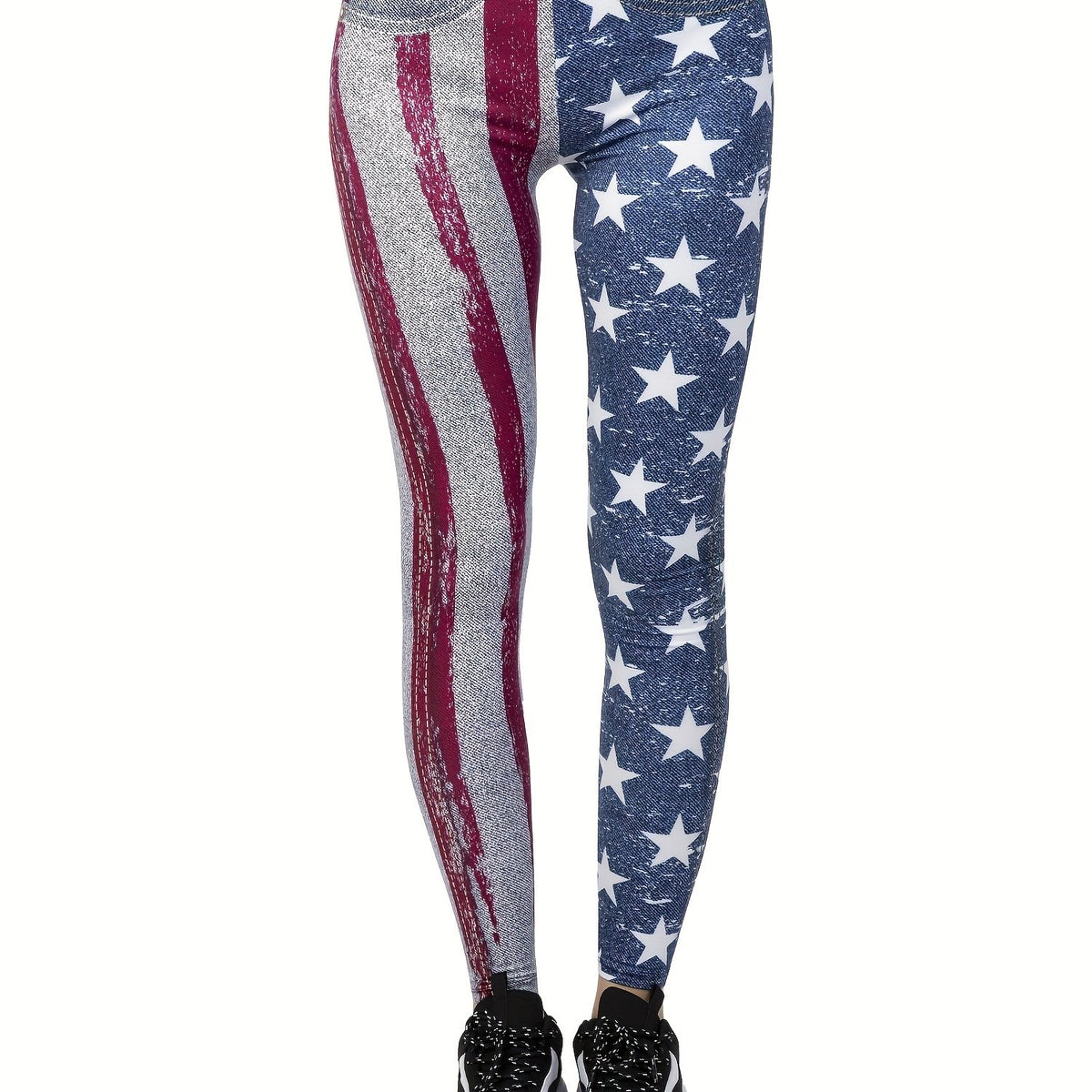 American Flag Print Leggings High Waist Slim Fit Women's Clothing