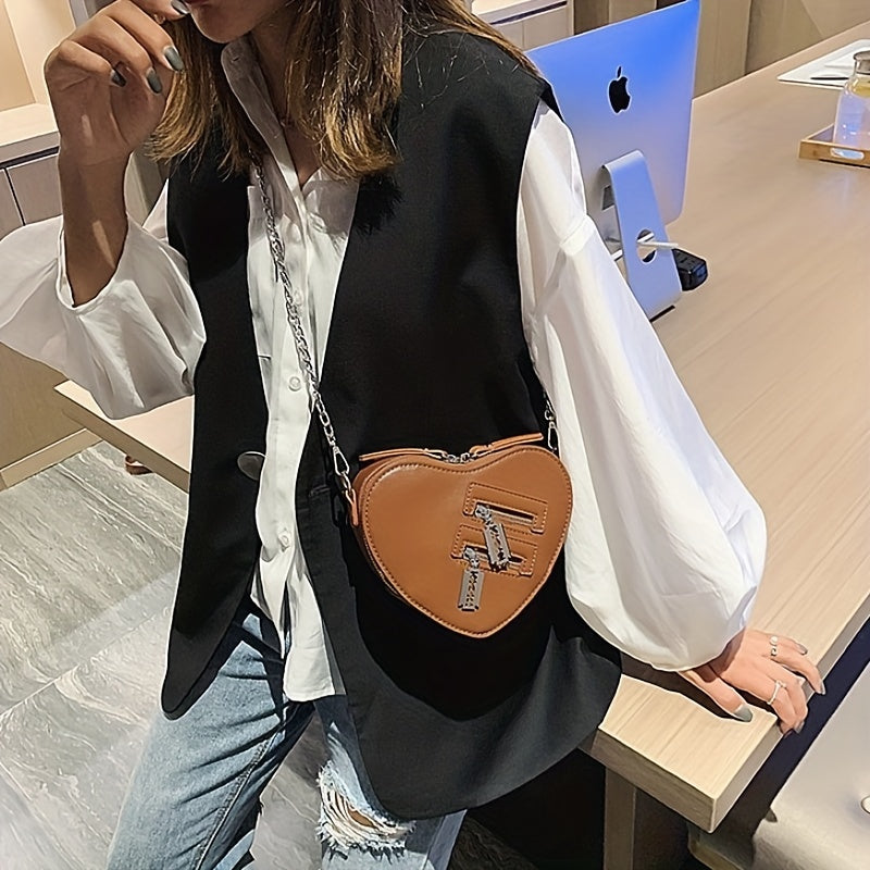 Y2K Heart Shaped Chain Bag Gothic Love Purses