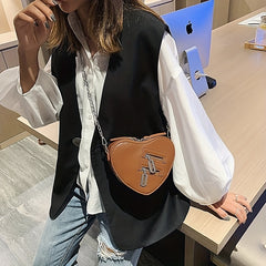 Y2K Heart Shaped Chain Bag Gothic Love Purses