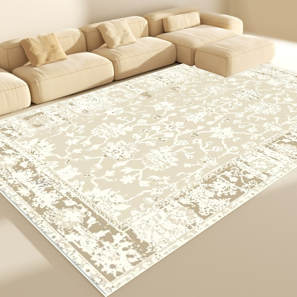 Oriental Distressed Non Shedding Area Rug Machine Washable Bohemian Retro Carpet