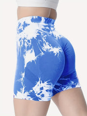 Tie Dye Tummy Control Butt Lifting Yoga Shorts