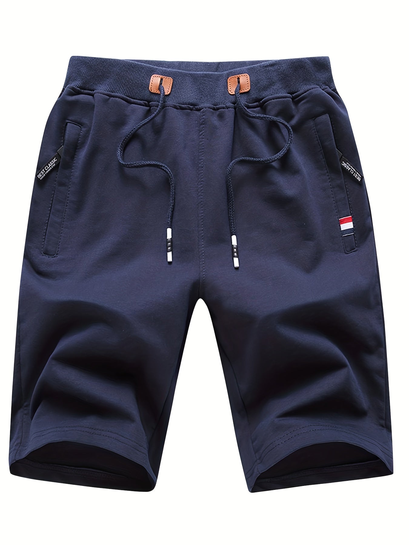 Men's Casual Solid Mid Stretch Elastic Waist Drawstring Shorts