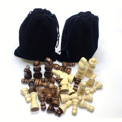 Portable Wooden Chess International Chess Checkers Puzzle Chess Game