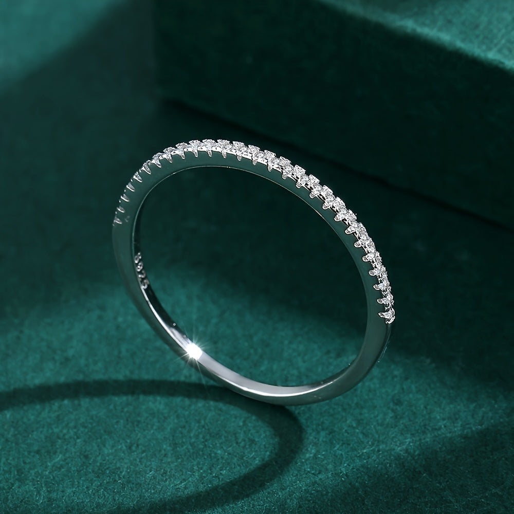 925 Sterling Silver Zircon Band Ring Women's Wedding Ring