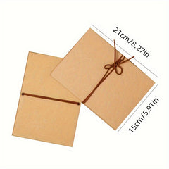 Retro Cowhide DIY Photo Album 18 Fold 34 Sides Memory Book