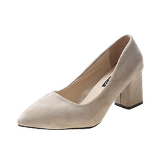 Chunky Heel Pumps Pointed Toe High Heels Women's Shoes