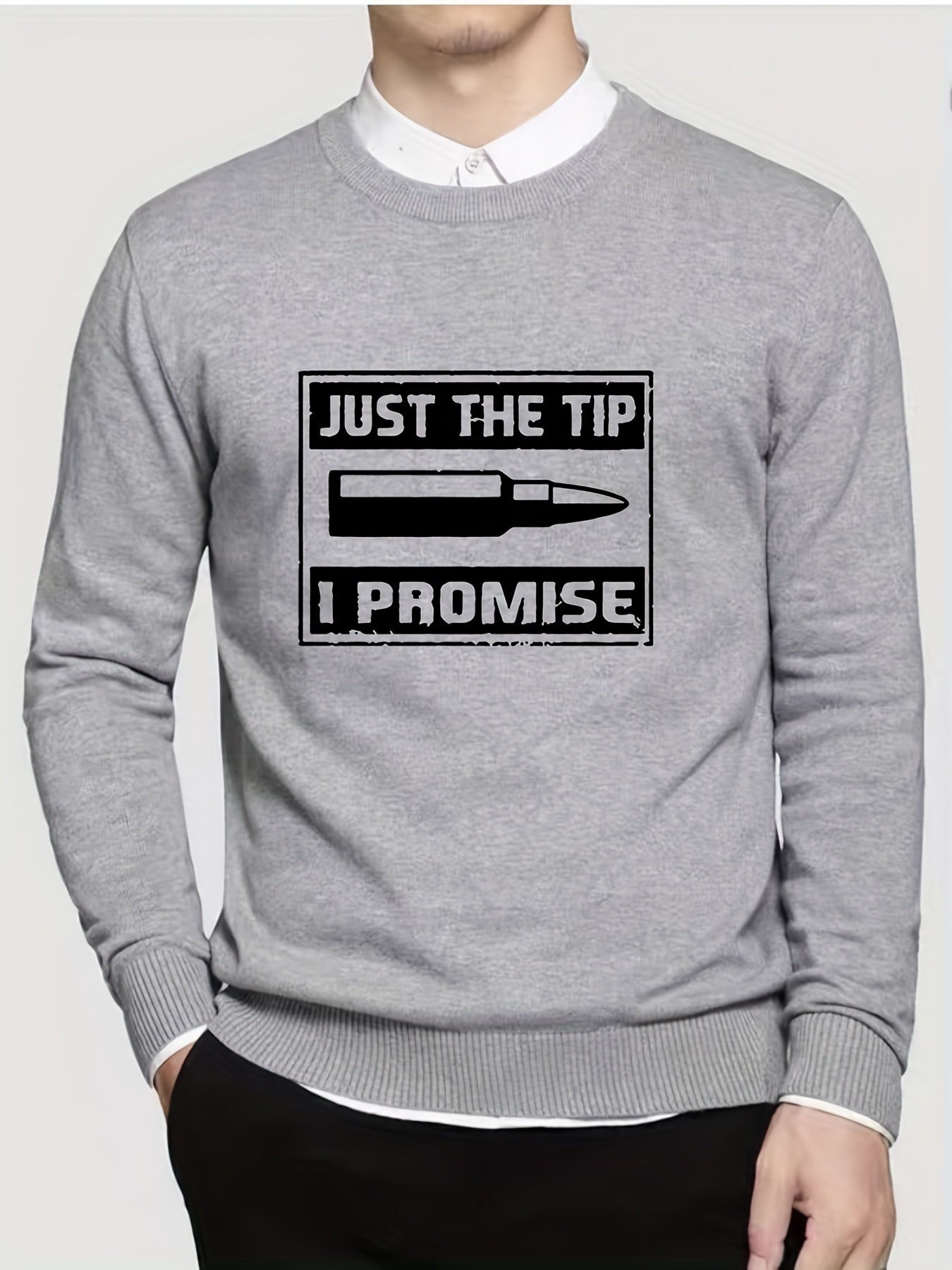 Men's Knitted Sweater Warm Crew Neck Pullover