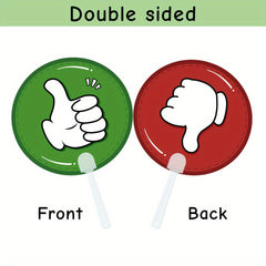 10pcs Double Sided Thumbs Up Down Voting Paddles Classroom Supplies PP Material