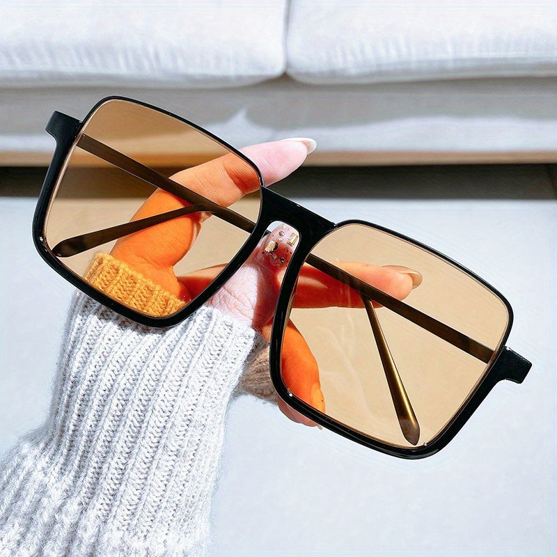 Large Square Sunglasses for Women Men Casual Jelly Gradient Glasses