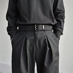 Canvas Belt Hole Square Buckle Punch Pants Belt Punk Eyelet Belt
