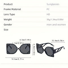 Y2K Oversized Hollow Sunglasses Gradient UV400