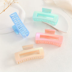 4pcs Candy Hair Claw Hollow Rectangle Shaped Hair Claw Style