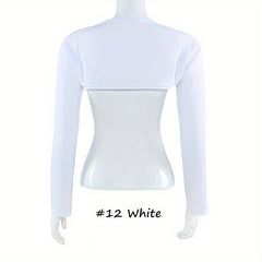 Long Sleeve Shrugs Solid Arm Sleeves Shawl Wraps