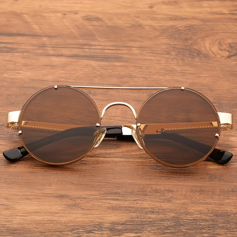 Men's Steampunk Round Sunglasses Retro Style Hip Hop
