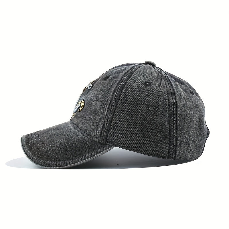 Men's Metal Snapback Trucker Cap Anchor Embroidery