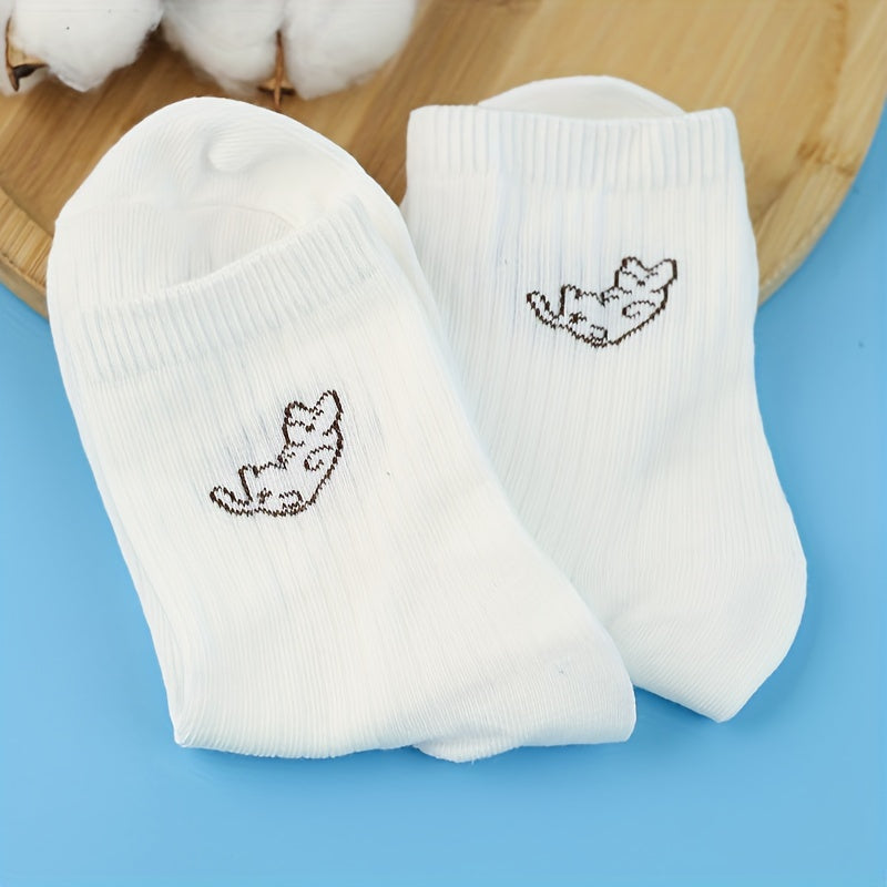 3 Pairs Cat Print Socks Women's Stocking