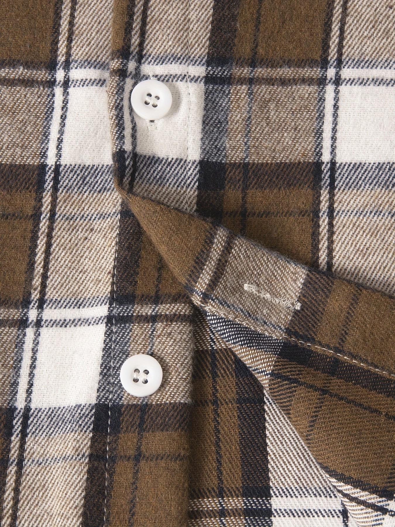 Men's Plaid Print Long Sleeve Button Up Shirt Lapel Casual Shirt Tops