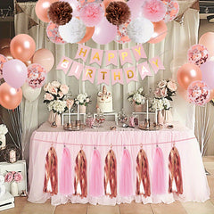 Rose Golden Party Decorations Birthday Party Decor Kit
